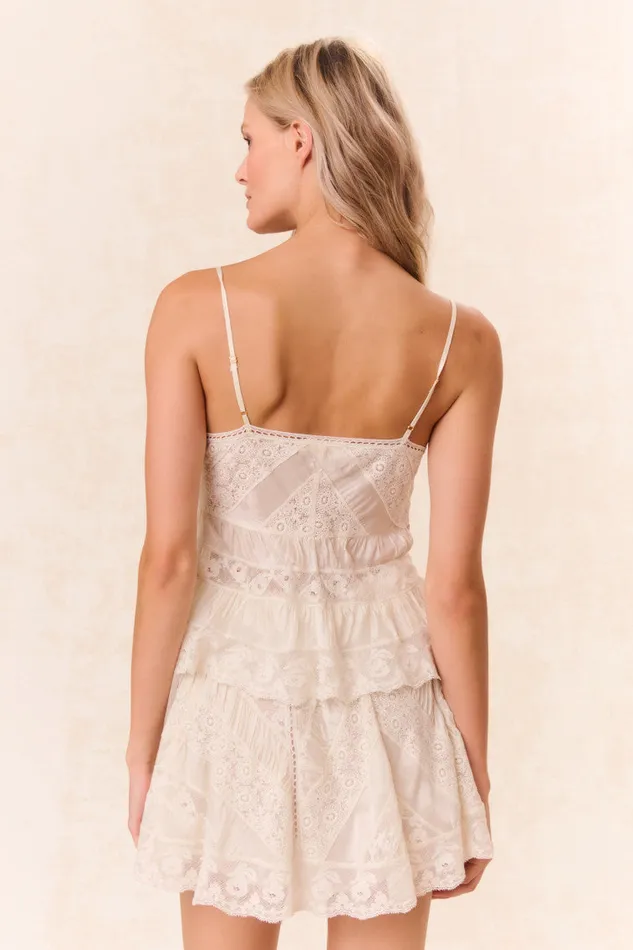 Women Skirts LoveShackFancy Shayda Lace Mini Skirt Off White