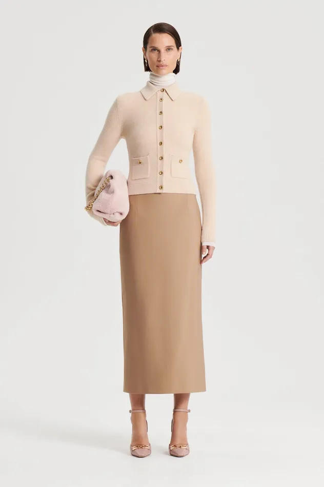 Women Skirts Scanlan Theodore MILANO PENCIL SKIRT CAMEL