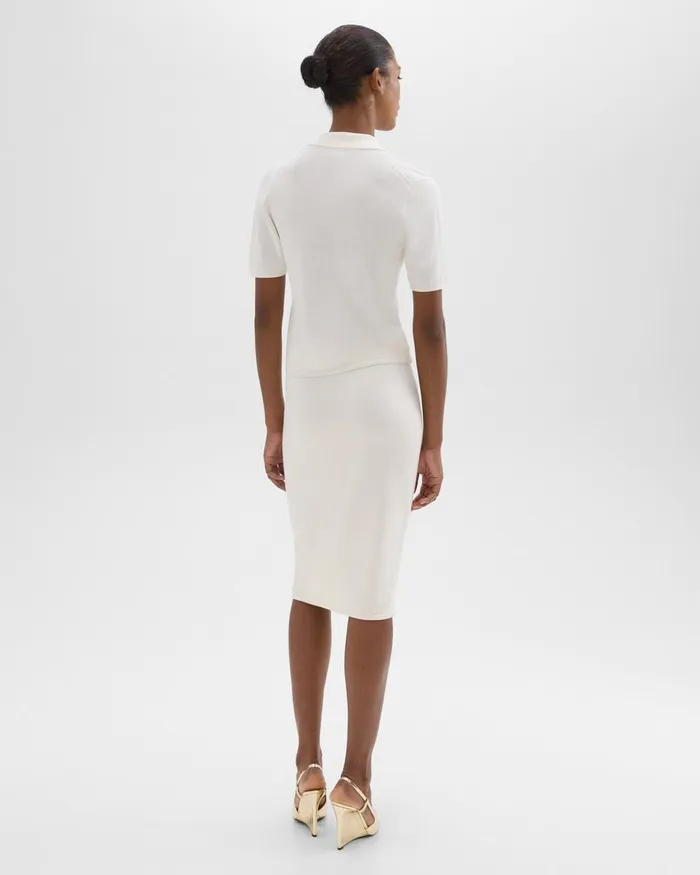 Women Skirts Theory Slim Pencil Skirt In Regal Wool New Ivory