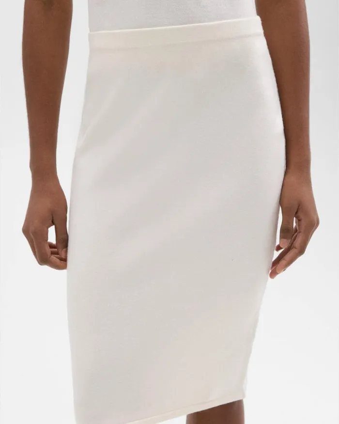 Women Skirts Theory Slim Pencil Skirt In Regal Wool New Ivory