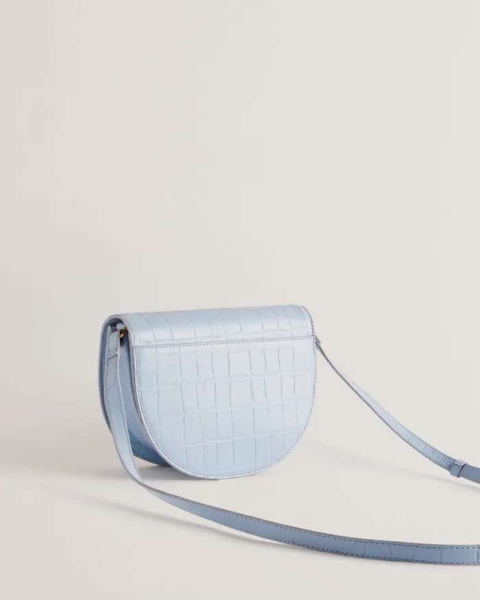 Women SOHHO 8211 Leather Padlock Saddle Bag Medium Blue Ted Baker Crossbody Bags Women SOHHO 8211 Leather Padlock Saddle Bag Medium Blue Ted Baker Crossbody Bags