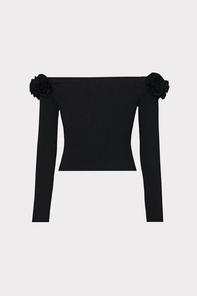 Women Sweaters and Knits Milly Kayla Off The Shoulder Knit Top Black Women Sweaters and Knits Milly Kayla Off The Shoulder Knit Top Black