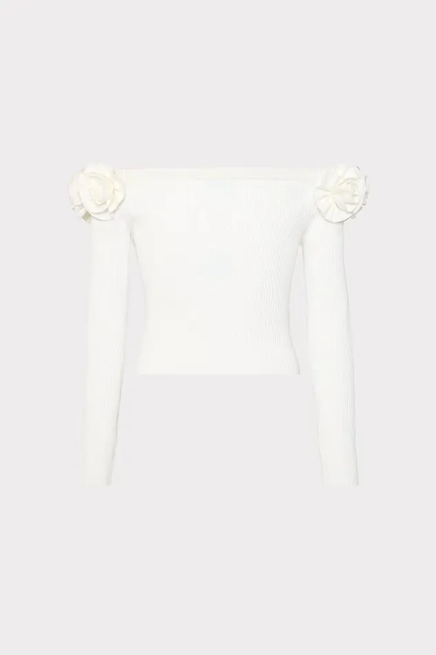 Women Sweaters and Knits Milly Kayla Off The Shoulder Knit Top Ecru Women Sweaters and Knits Milly Kayla Off The Shoulder Knit Top Ecru