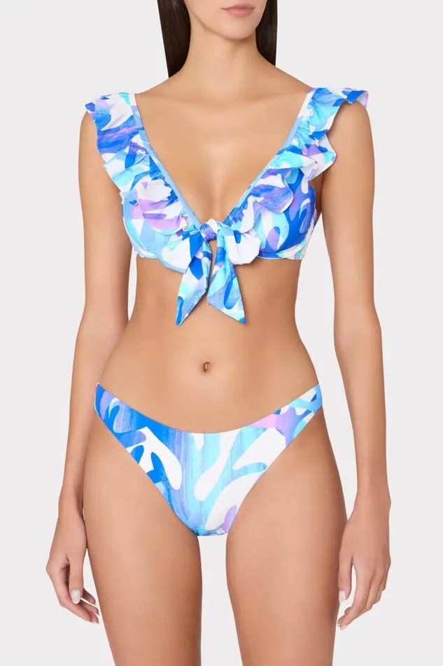 Women Swim and Coverups Milly Italian Under The Sea Ruffle Bikini Top Blue Multi Women Swim and Coverups Milly Italian Under The Sea Ruffle Bikini Top Blue Multi