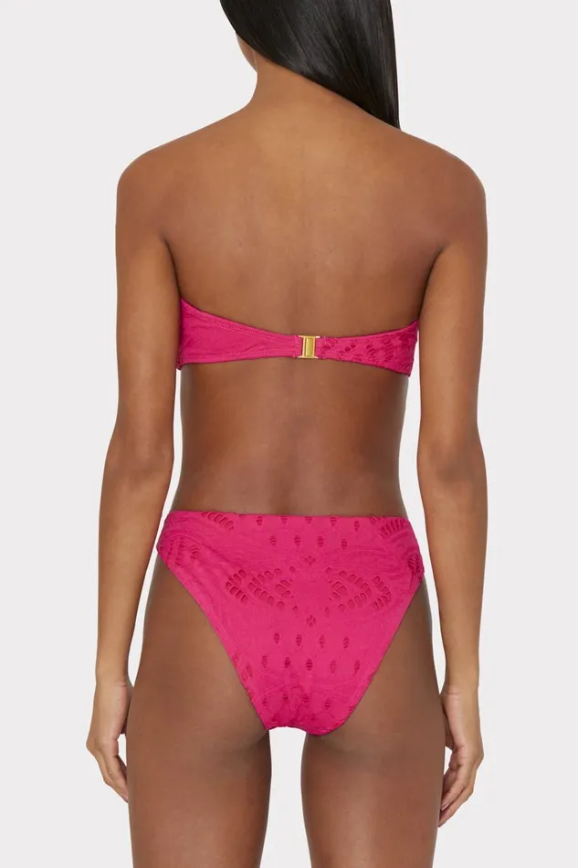 Women Swim and Coverups Milly Lace Eyelet Bandeau Bikini Top Pink Women Swim and Coverups Milly Lace Eyelet Bandeau Bikini Top Pink