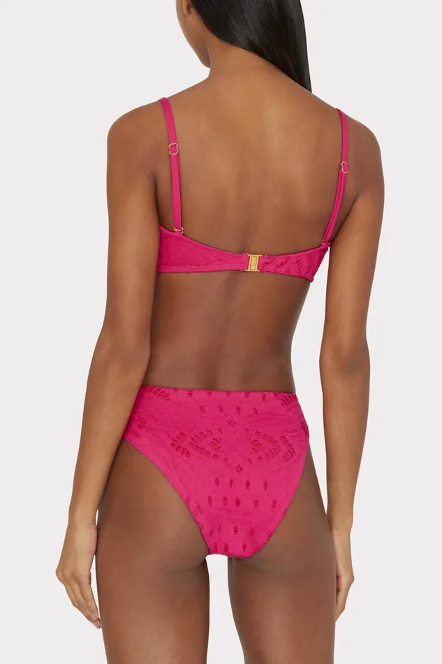 Women Swim and Coverups Milly Lace Eyelet Bandeau Bikini Top Pink Women Swim and Coverups Milly Lace Eyelet Bandeau Bikini Top Pink