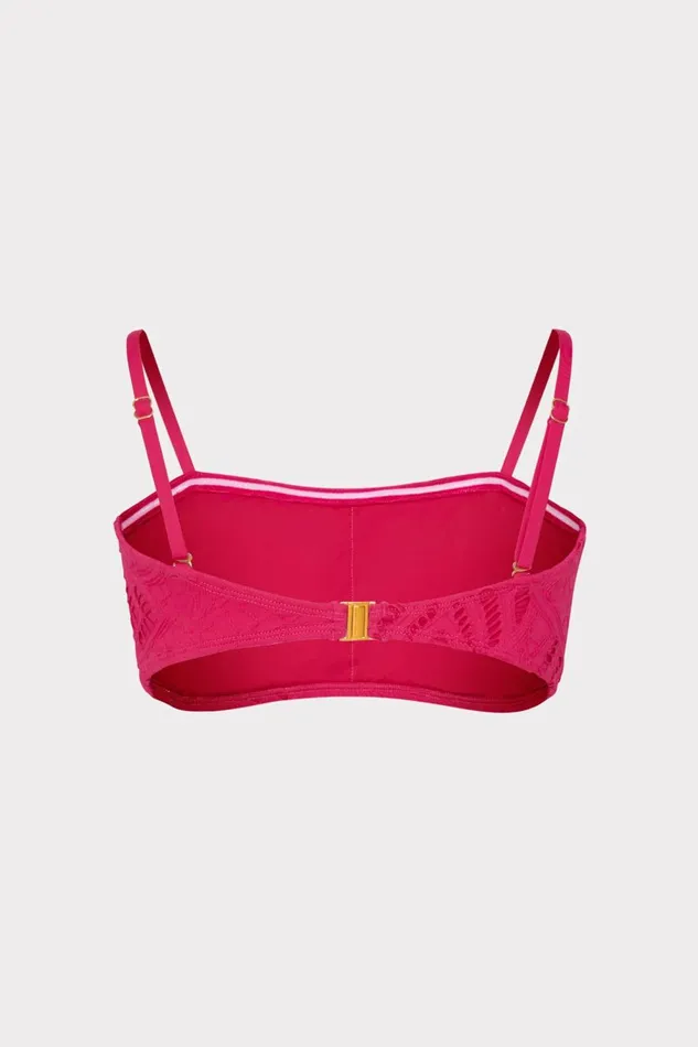 Women Swim and Coverups Milly Lace Eyelet Bandeau Bikini Top Pink Women Swim and Coverups Milly Lace Eyelet Bandeau Bikini Top Pink