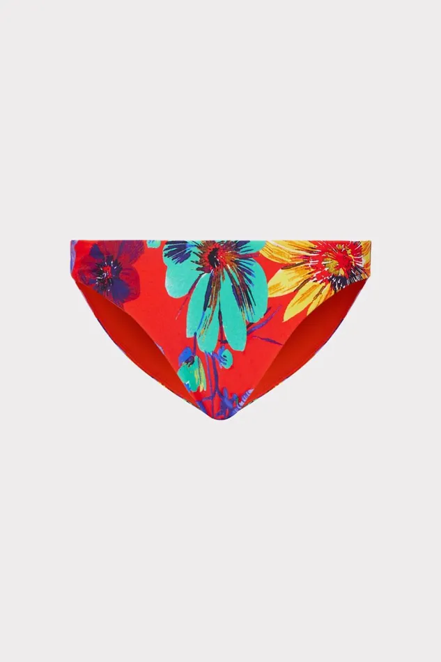 Women Swim and Coverups Milly Margot Bikini Bottom Red Multi