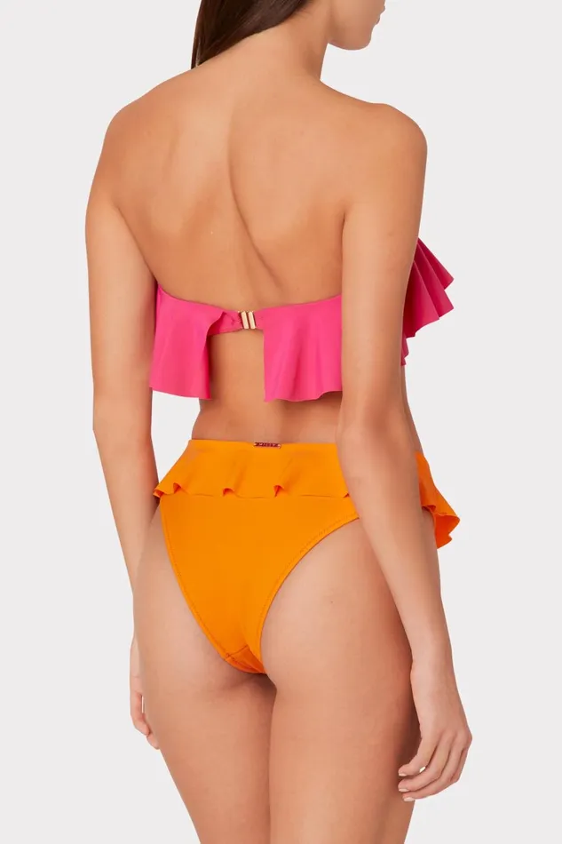 Women Swim and Coverups Milly Solid Michelle Ruffle Bandeau Bikini Top Thai Pink Women Swim and Coverups Milly Solid Michelle Ruffle Bandeau Bikini Top Thai Pink