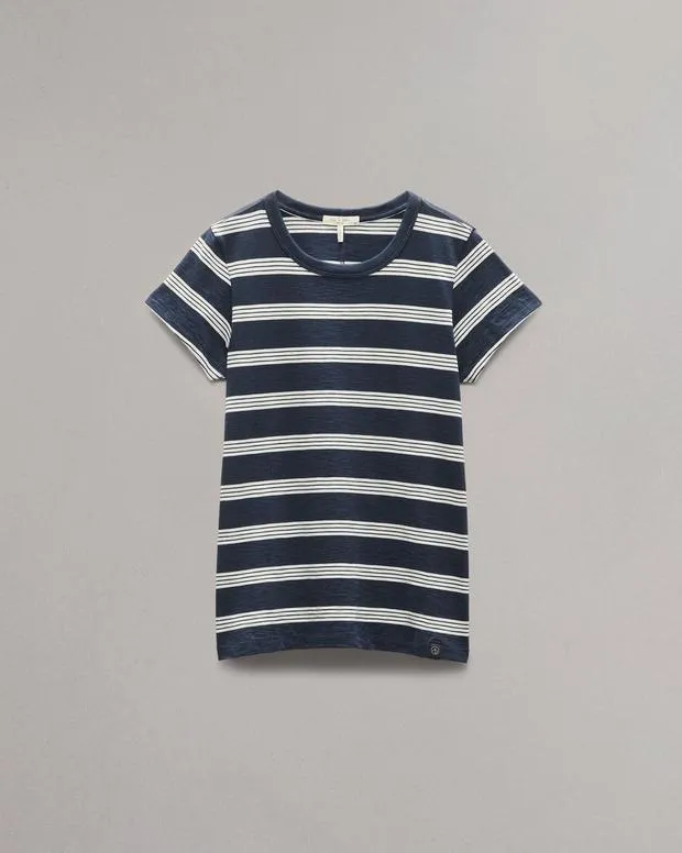 Women TShirts Rag and Bone The Slub Striped Tee Salute Ivory
