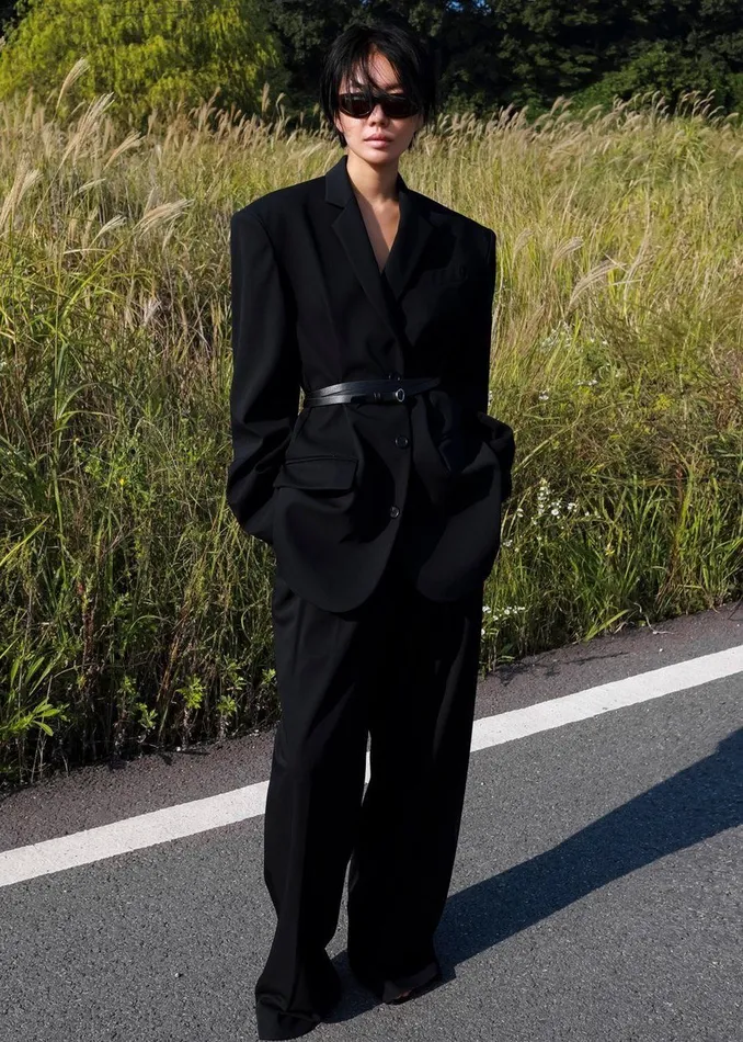 Women Tansy Pleated Trousers 8211 Black The Frankie Shop Bottoms