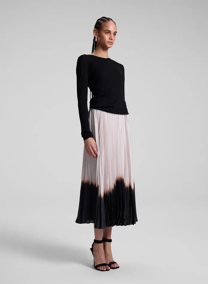 Women Tatum Pleated Midi Skirt Oysterblack ALC Skirts