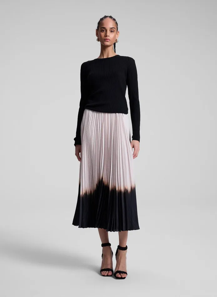 Women Tatum Pleated Midi Skirt Oysterblack ALC Skirts