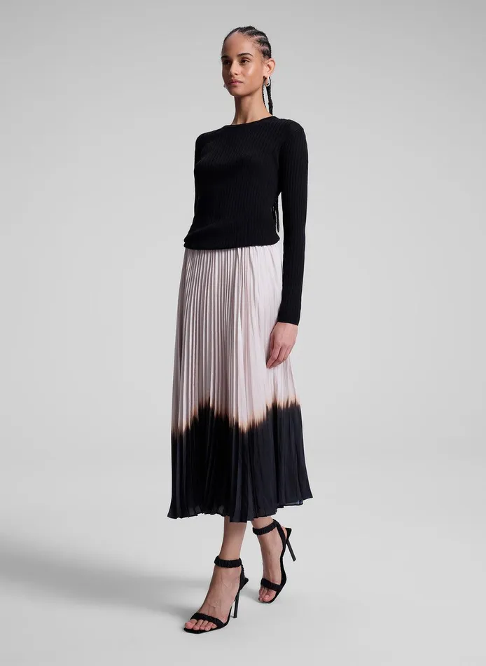 Women Tatum Pleated Midi Skirt Oysterblack ALC Skirts