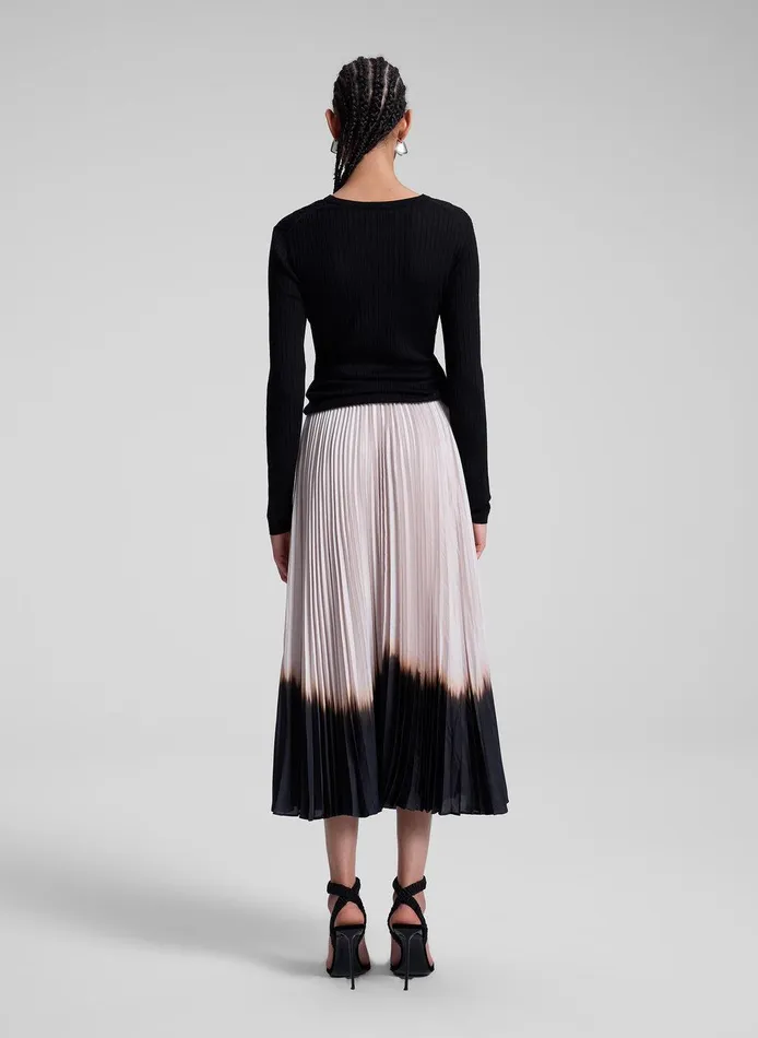 Women Tatum Pleated Midi Skirt Oysterblack ALC Skirts