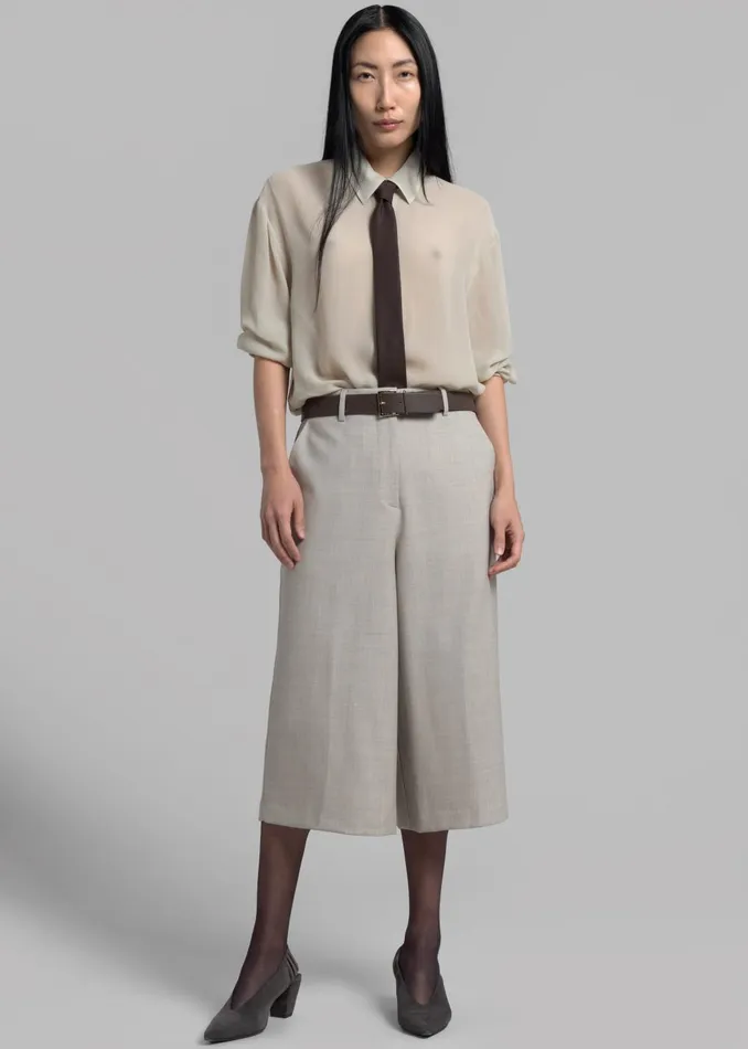 Women Tessa Wool Bermuda 8211 Beige The Frankie Shop Bottoms