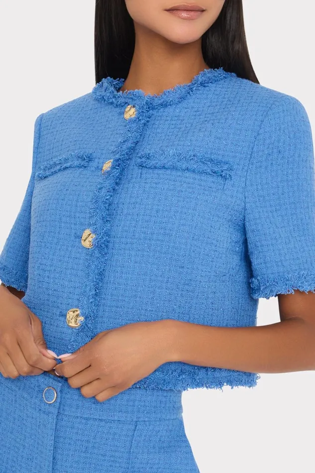 Women Tops Milly Jeanne Boucle Top Blue