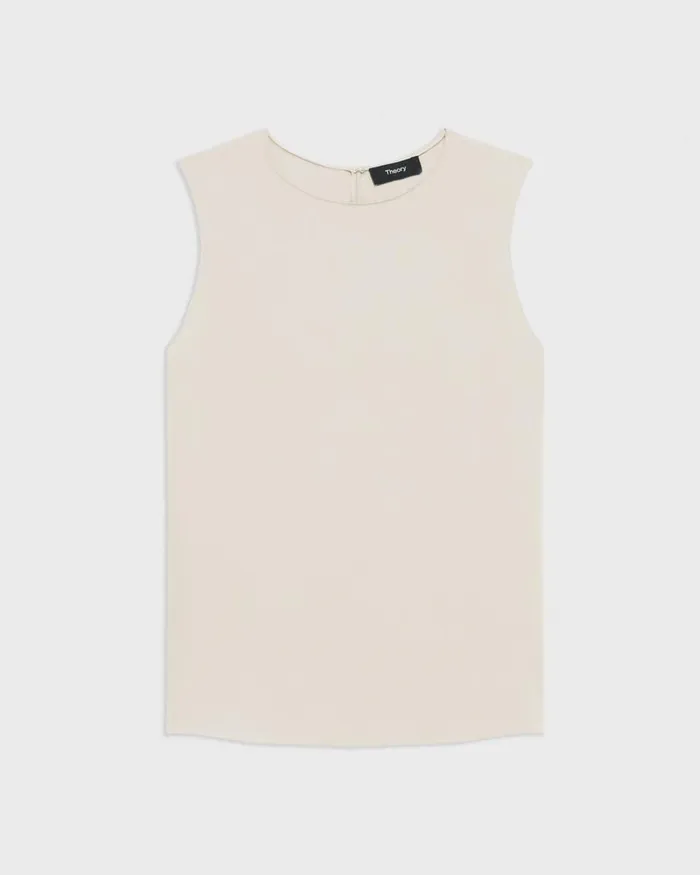 Women Tops Theory Shell Top In Silk Georgette Sand