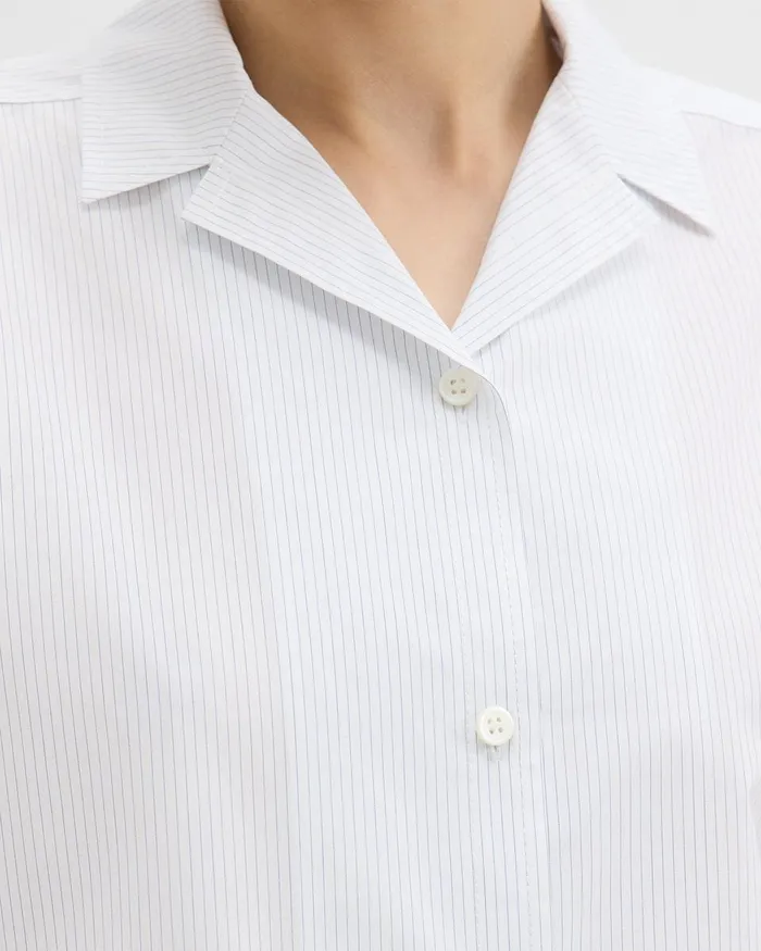 Women Tops Theory Striped CottonBlend Shirt White Multi