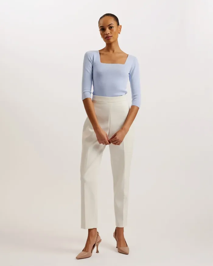 Women VALLRYY 8211 Square Neck Fitted Knit Top Light Blue Ted Baker Tops and Blouses Women VALLRYY 8211 Square Neck Fitted Knit Top Light Blue Ted Baker Tops and Blouses