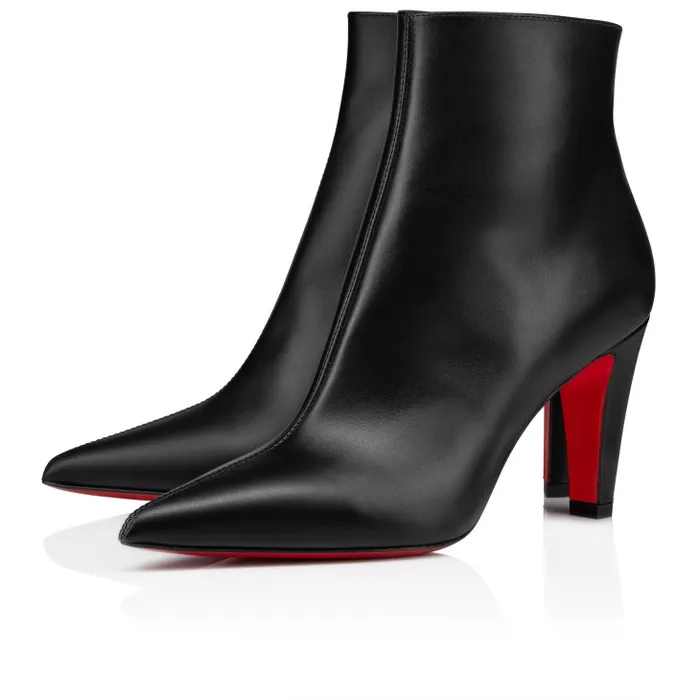 Women Vibella Booty 85 Mm Low Boots 8211 Calf Leather 8211 Black Christian Louboutin Boots