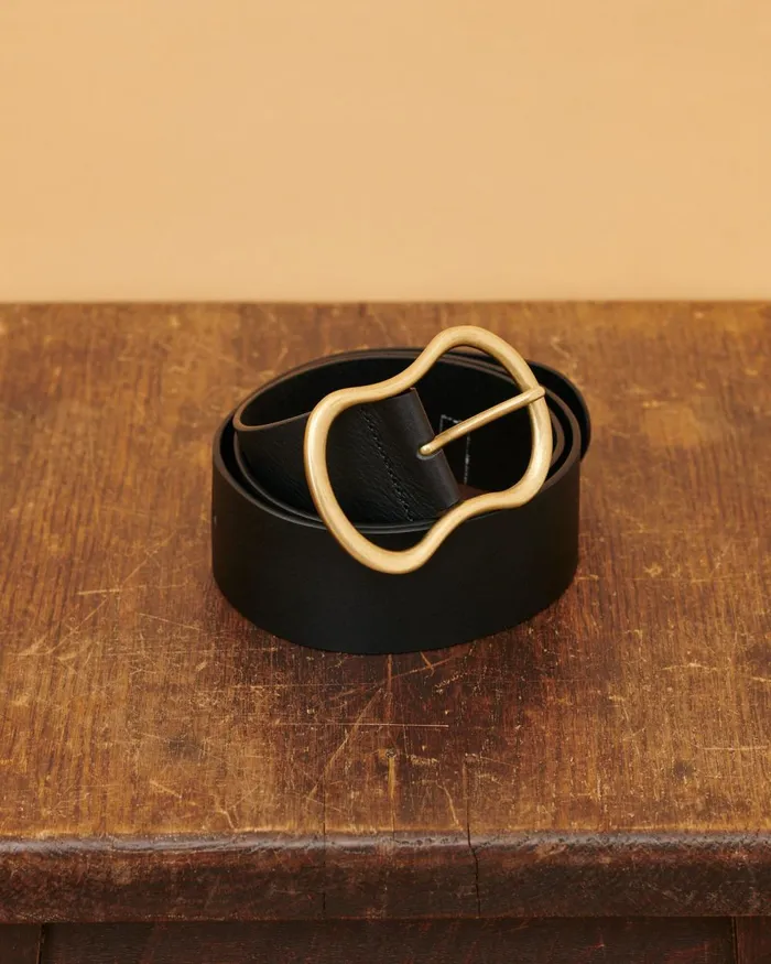 Women Wide Leather Belt Black Comptoir Des Cotonniers