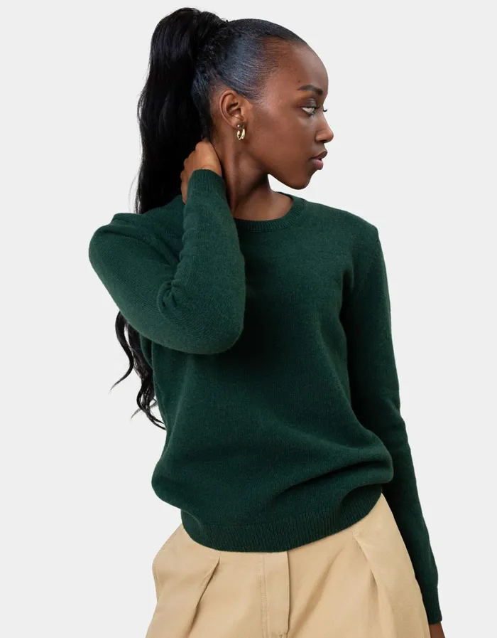 Women Women Classic Merino Wool Crew Deep Black Colorful Standard Knit Sweaters