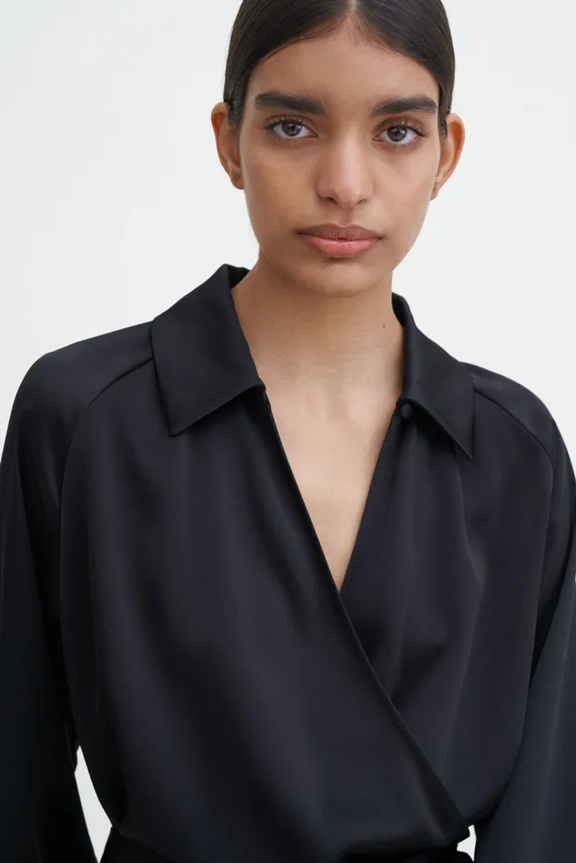 Women Wrap Shirt Dress Black Filippa K Dresses
