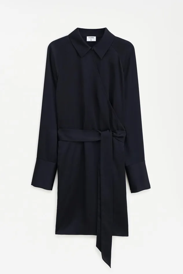 Women Wrap Shirt Dress Black Filippa K Dresses