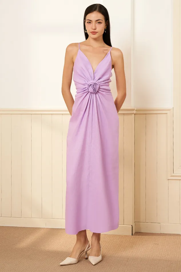 Women YUMI KIM Dresses ADINA LINEN DRESS Linen Lilac