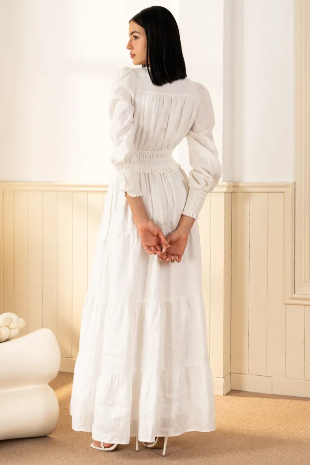 Women YUMI KIM Dresses GEORGIA LINEN MAXI DRESS White Linen
