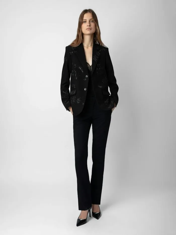 Women Zadig and Voltaire Blazers Vanille Diamant Blazer Black