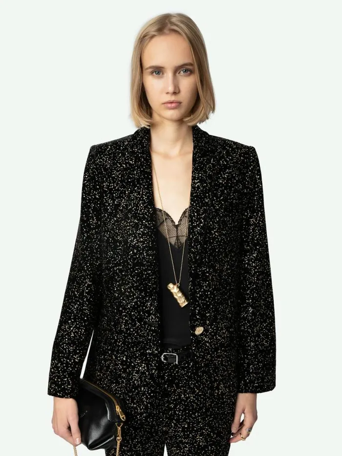 Women Zadig and Voltaire Blazers Velvet Valse Blazer Black