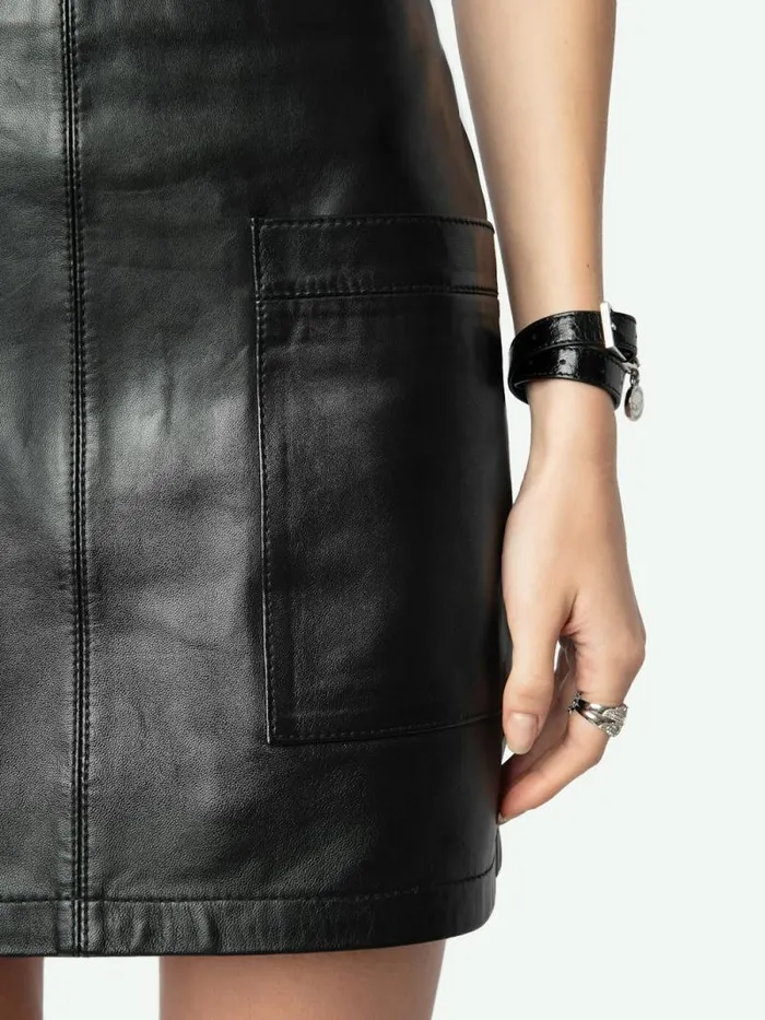 Women Zadig and Voltaire Dresses and Skirts Jaime Leather Skirt Black Women Zadig and Voltaire Dresses and Skirts Jaime Leather Skirt Black