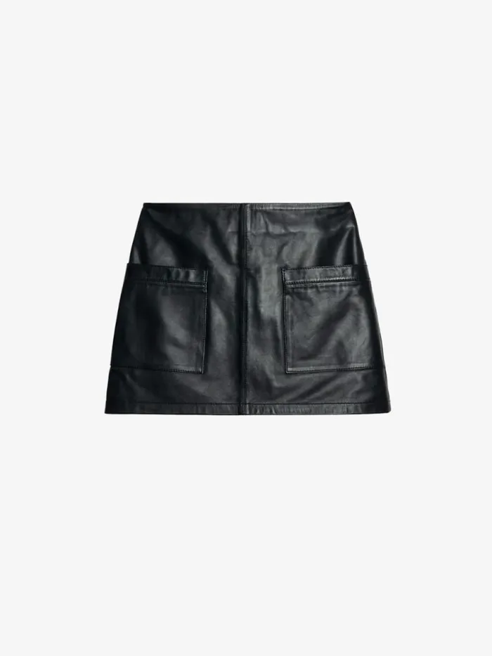 Women Zadig and Voltaire Dresses and Skirts Jaime Leather Skirt Black Women Zadig and Voltaire Dresses and Skirts Jaime Leather Skirt Black