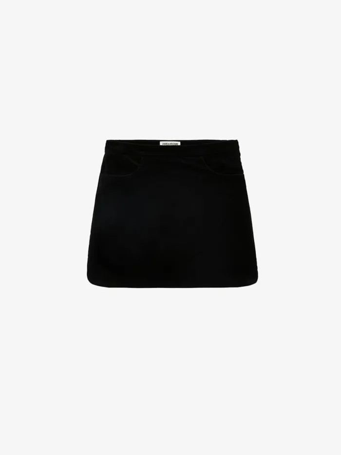 Women Zadig and Voltaire Dresses and Skirts Jinette Velvet Skirt Black Women Zadig and Voltaire Dresses and Skirts Jinette Velvet Skirt Black