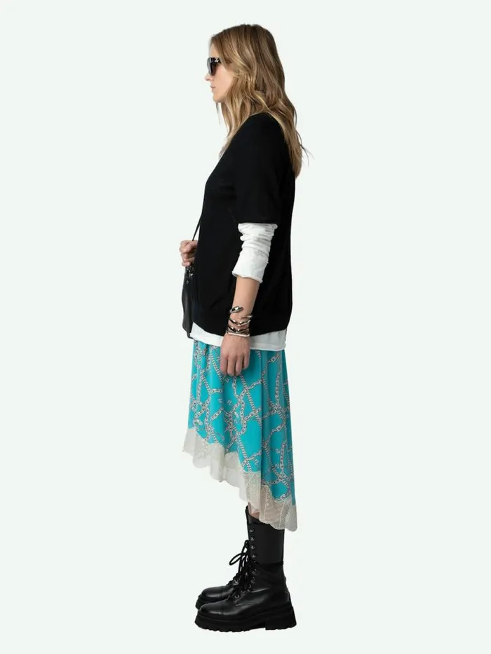 Women Zadig and Voltaire Dresses and Skirts Joslin Silk Skirt Aqua Women Zadig and Voltaire Dresses and Skirts Joslin Silk Skirt Aqua