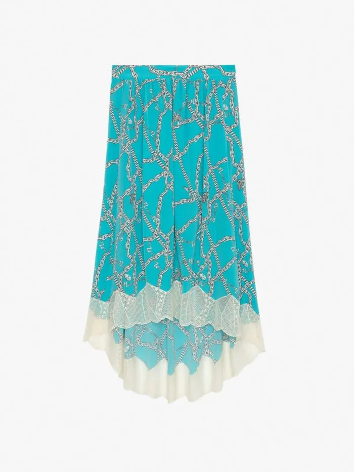 Women Zadig and Voltaire Dresses and Skirts Joslin Silk Skirt Aqua Women Zadig and Voltaire Dresses and Skirts Joslin Silk Skirt Aqua