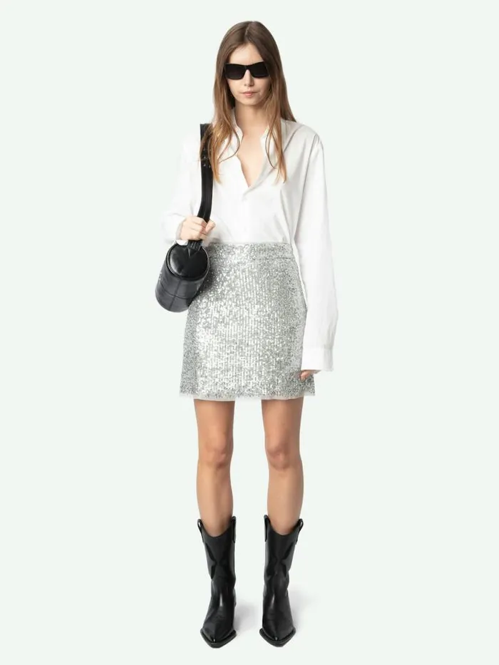 Women Zadig and Voltaire Dresses and Skirts Justi Skirt Silver