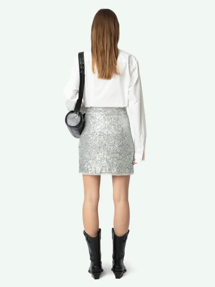 Women Zadig and Voltaire Dresses and Skirts Justi Skirt Silver Women Zadig and Voltaire Dresses and Skirts Justi Skirt Silver