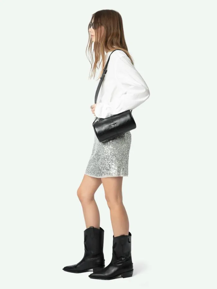Women Zadig and Voltaire Dresses and Skirts Justi Skirt Silver Women Zadig and Voltaire Dresses and Skirts Justi Skirt Silver