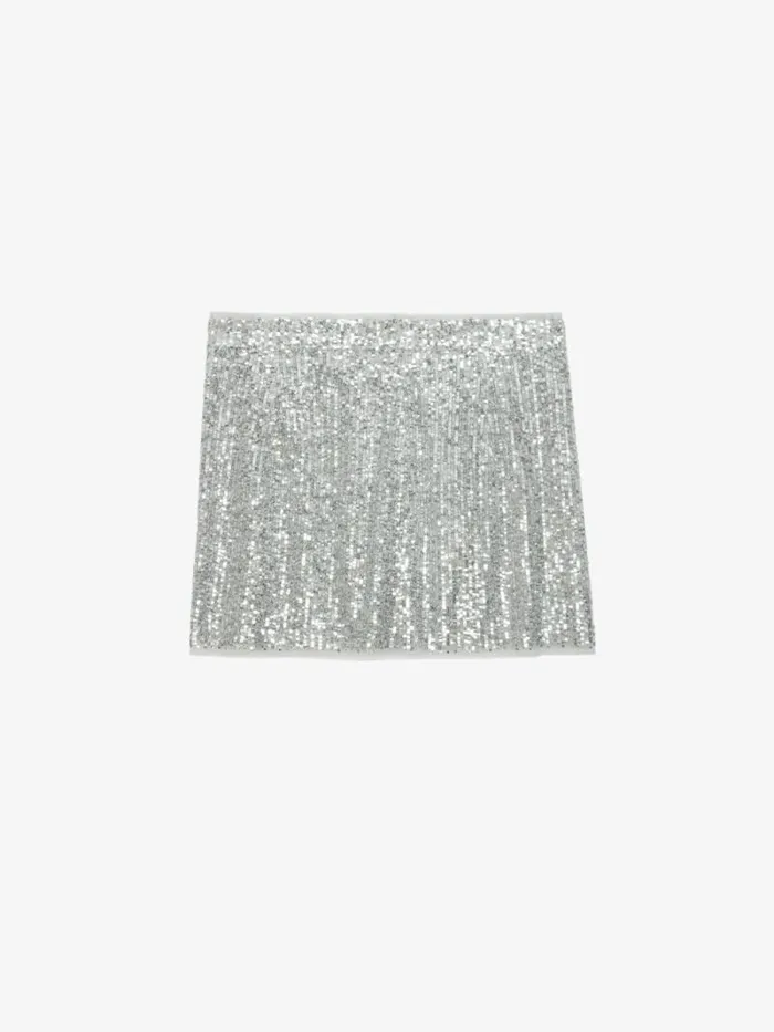 Women Zadig and Voltaire Dresses and Skirts Justi Skirt Silver Women Zadig and Voltaire Dresses and Skirts Justi Skirt Silver