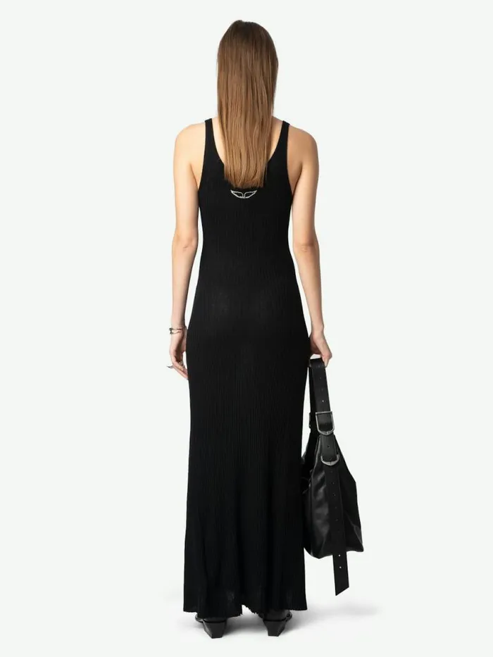Women Zadig and Voltaire Dresses and Skirts Nara Cashmere Dress Black Women Zadig and Voltaire Dresses and Skirts Nara Cashmere Dress Black