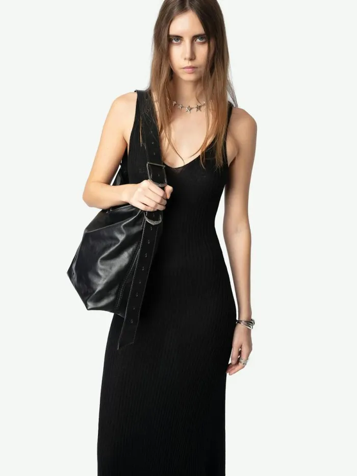 Women Zadig and Voltaire Dresses and Skirts Nara Cashmere Dress Black Women Zadig and Voltaire Dresses and Skirts Nara Cashmere Dress Black