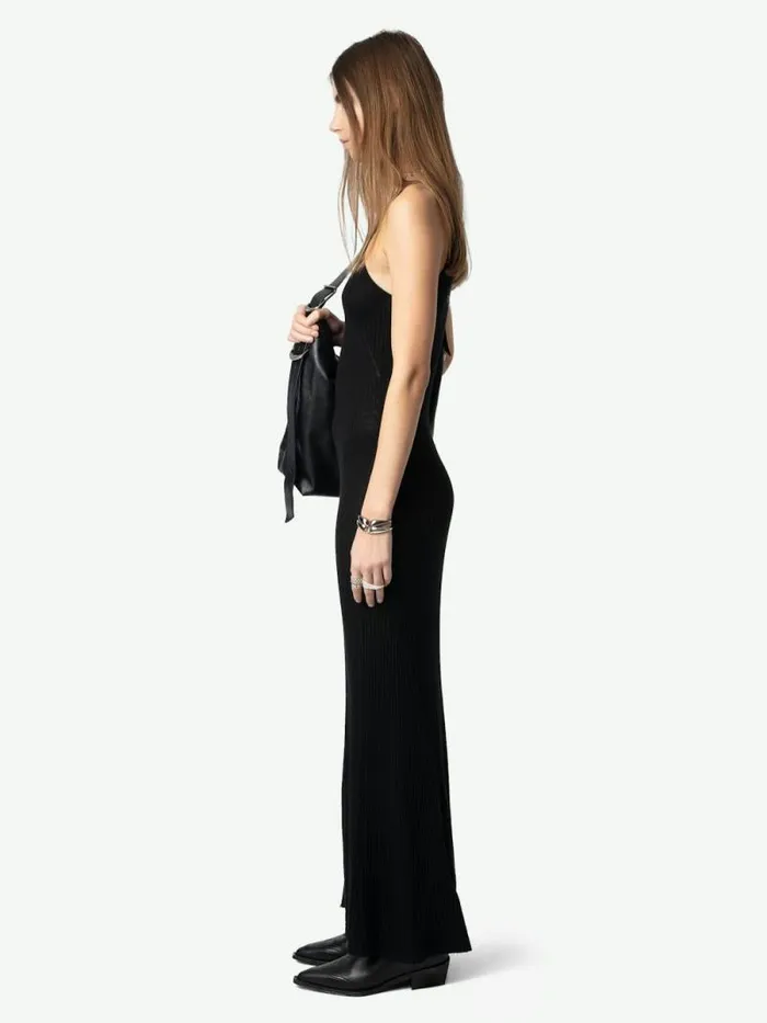 Women Zadig and Voltaire Dresses and Skirts Nara Cashmere Dress Black Women Zadig and Voltaire Dresses and Skirts Nara Cashmere Dress Black