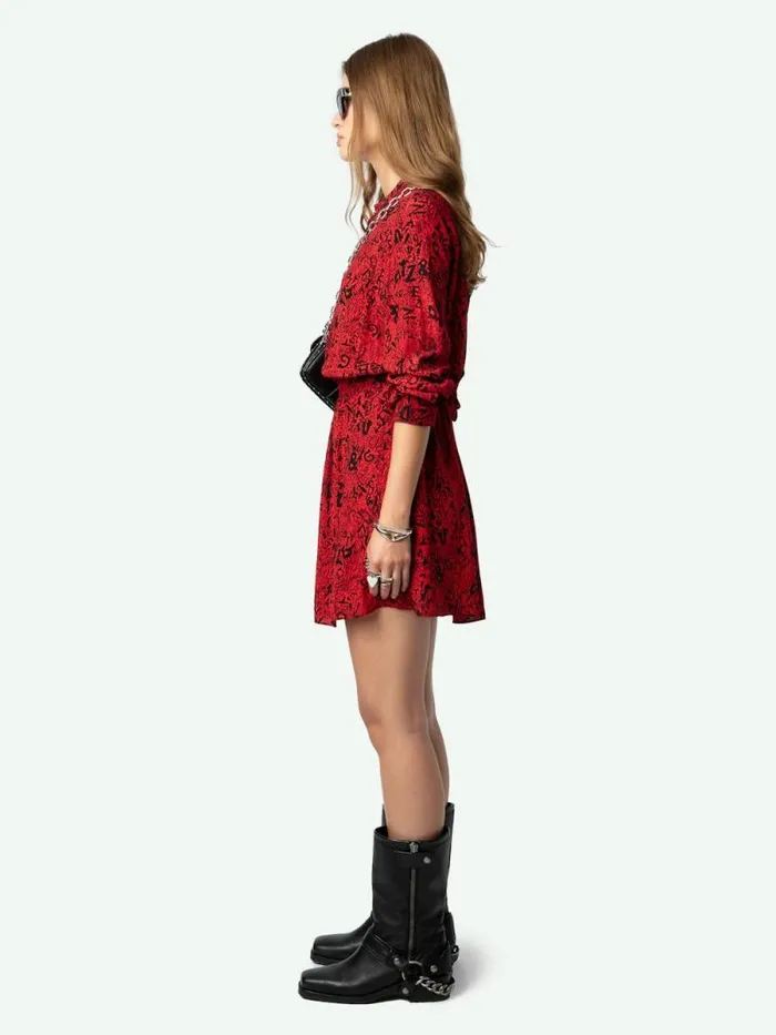 Women Zadig and Voltaire Dresses and Skirts Refla Dress Crimson Women Zadig and Voltaire Dresses and Skirts Refla Dress Crimson