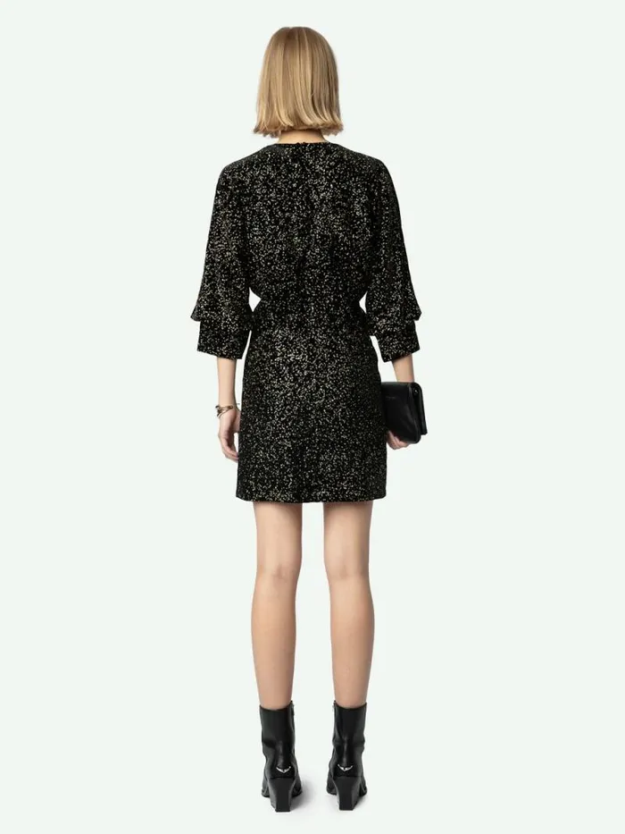 Women Zadig and Voltaire Dresses and Skirts Rosli Velvet Dress Black Women Zadig and Voltaire Dresses and Skirts Rosli Velvet Dress Black