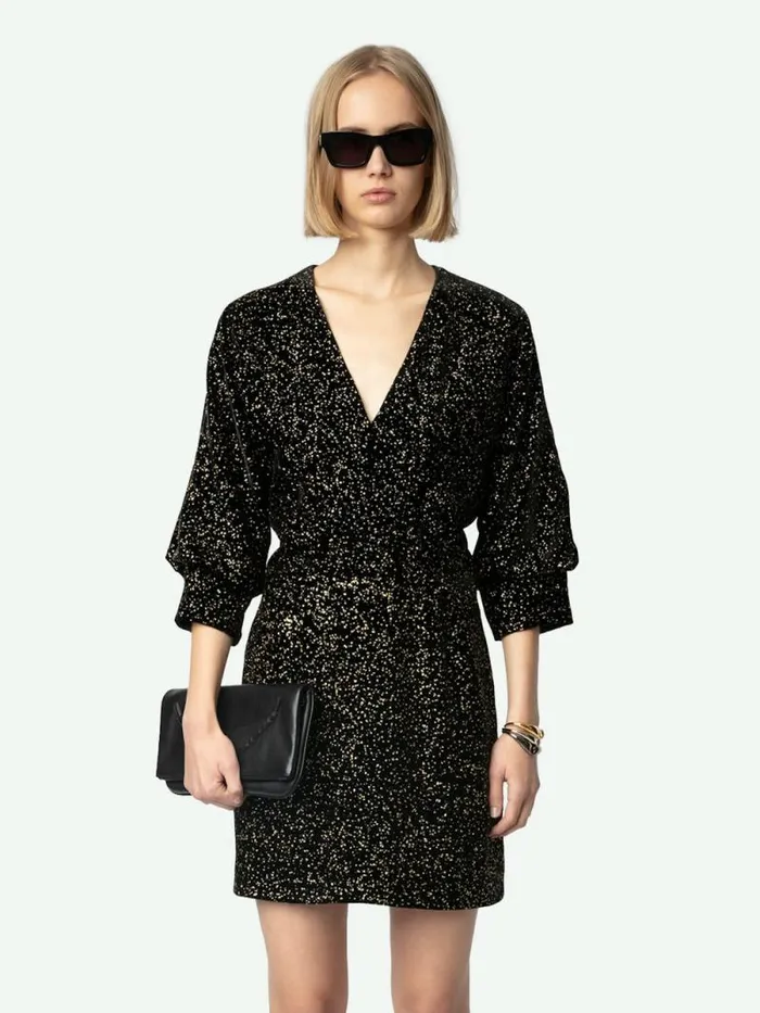 Women Zadig and Voltaire Dresses and Skirts Rosli Velvet Dress Black Women Zadig and Voltaire Dresses and Skirts Rosli Velvet Dress Black