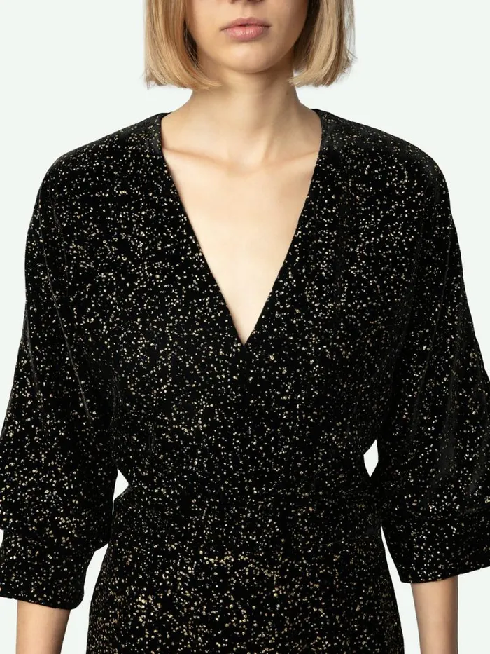 Women Zadig and Voltaire Dresses and Skirts Rosli Velvet Dress Black Women Zadig and Voltaire Dresses and Skirts Rosli Velvet Dress Black