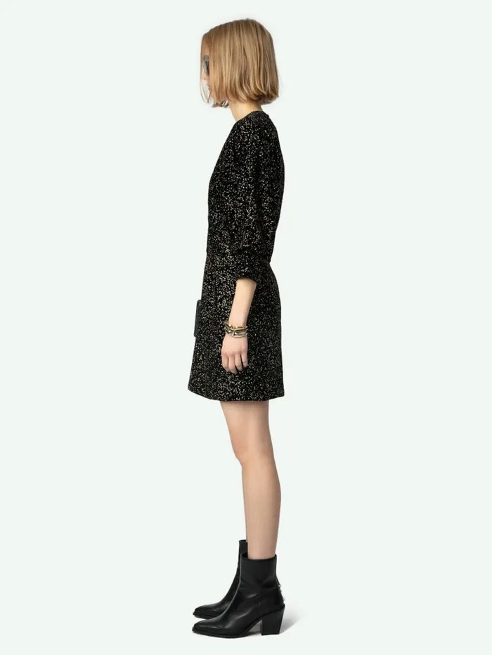 Women Zadig and Voltaire Dresses and Skirts Rosli Velvet Dress Black Women Zadig and Voltaire Dresses and Skirts Rosli Velvet Dress Black